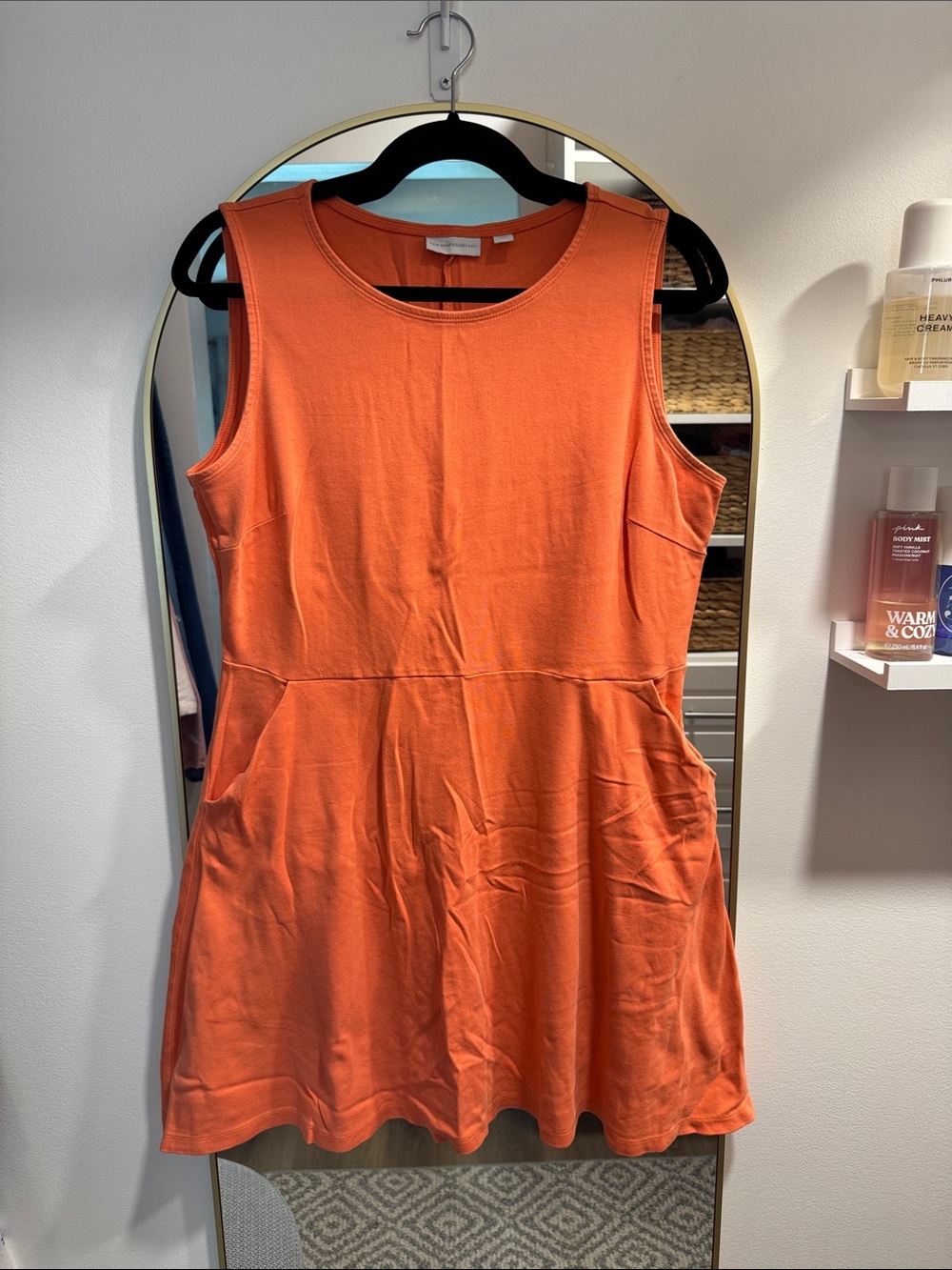 Women’s New York & Company Coral Sleeveless A-Line Dress with Pockets Large